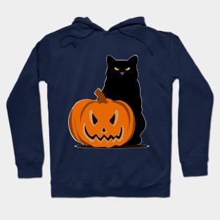 Black cat and pumpkin Hoodie